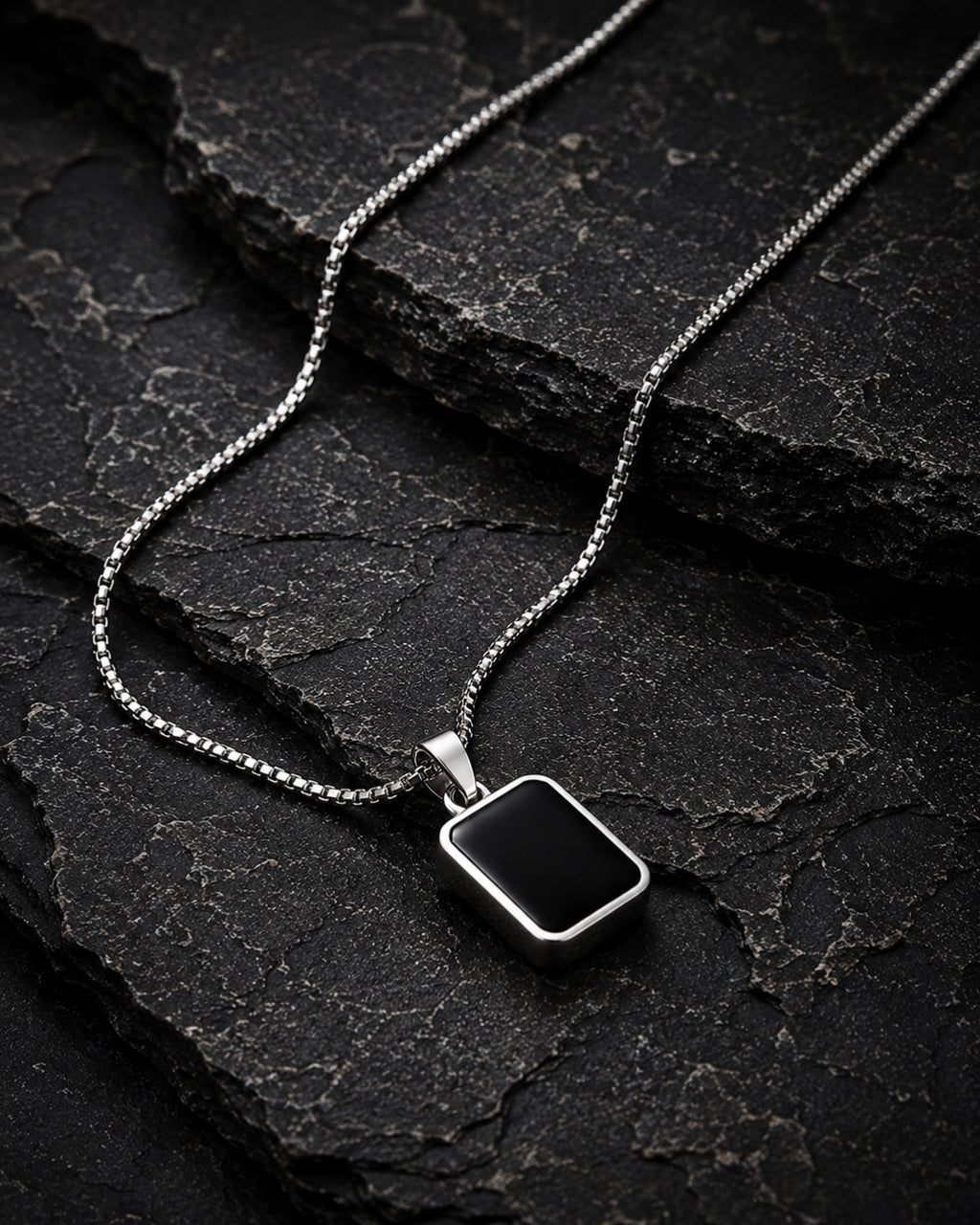 Men’s Black Ruby Pendant Chain