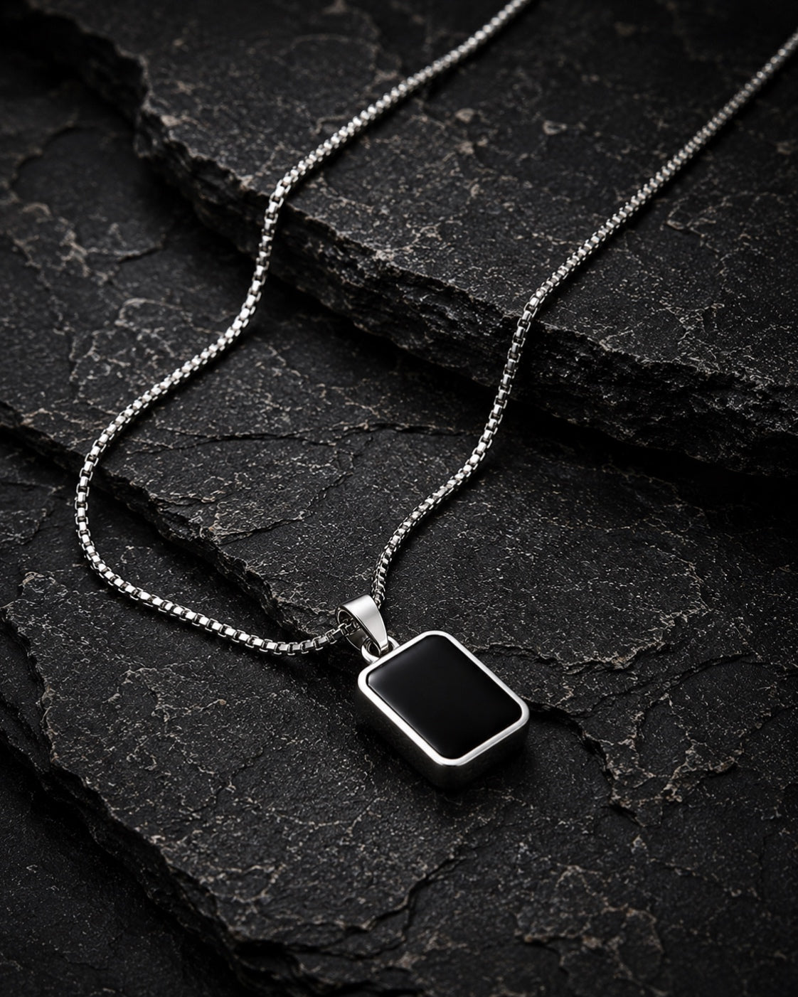 Men’s Black Ruby Pendant Chain